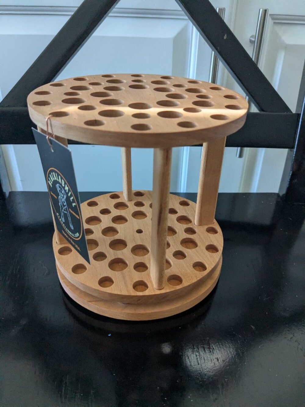 Wonderful handmade wood rotating paintbrush holder handmade New